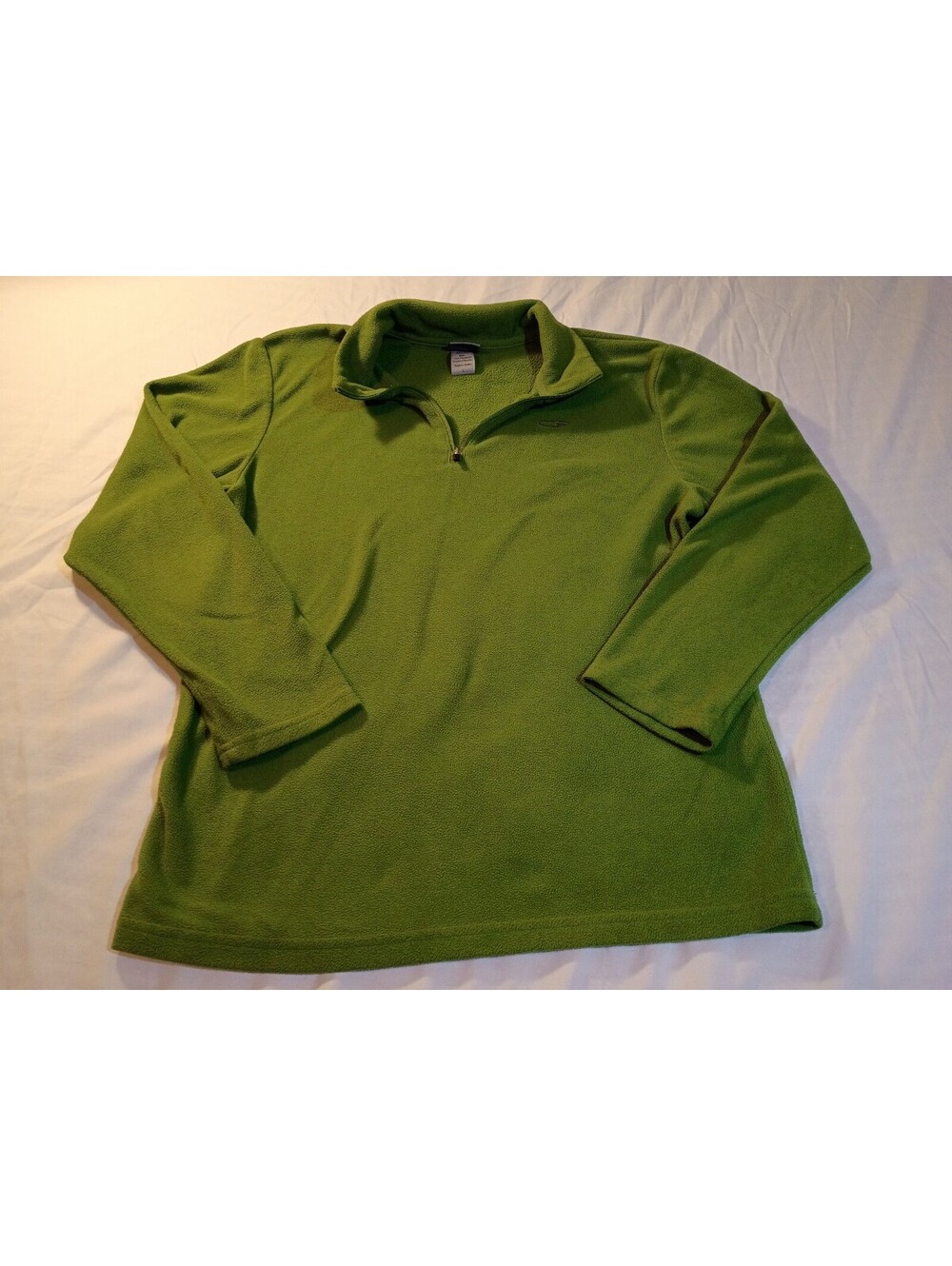 Champion Green Half-Zip Fleece Pullover, Size Large